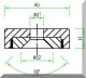 D32x7 süllyesztett furatos POT mágnes ferrit betéttel