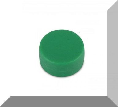 D12,7x6,3 mm. NdFeB Műanyag-bevonatos mágnes (Polipropilén) -Zöld