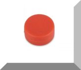   D12,7x6,3 mm. NdFeB Műanyag-bevonatos mágnes (Polipropilén) -piros
