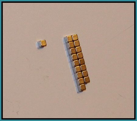 3x3x3 mm. N42 Neodymium kocka mágnes